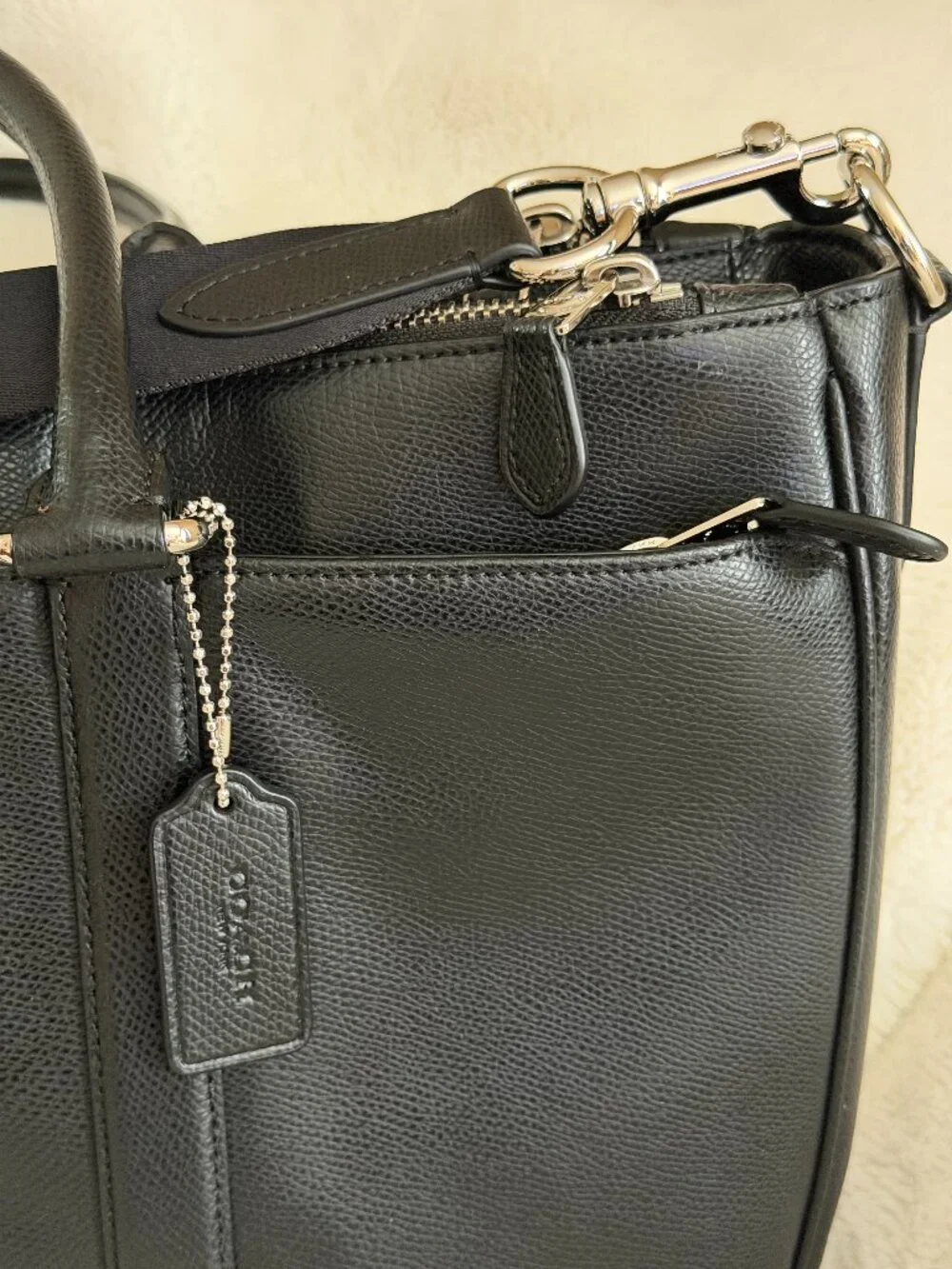 Coach F54775 Perry Metropolitan Black Leather Triple Compartment Briefcase